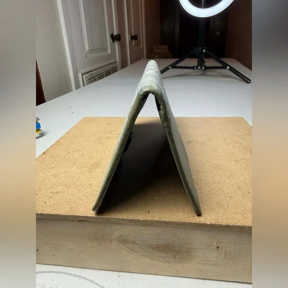 Vintage Coach Checkbook Leather Wallet Cosmetic Wristlet Various damaged - Picture 11 of 11